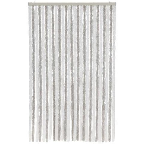 Tenda Antimosche Grigia Chiaro E Bianca 118x220 Cm In Ciniglia - Foto 3