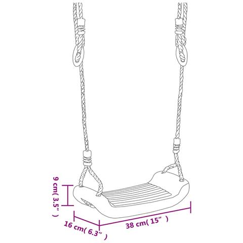 Seggiolini Per Altalena Con Corde 2 Pz Blu 38x16 Cm Pe - Foto 4