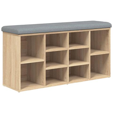 Panca Porta Scarpe Rovere Sonoma 102x32x50 Cm Legno Multistrato - Foto 2