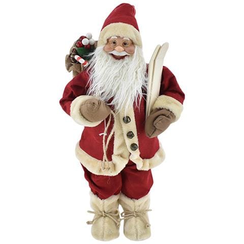 Statuina Babbo Natale Rosso Statuetta 40cm Vestiti In Tessuto Addobbo Natalizio - Foto 4