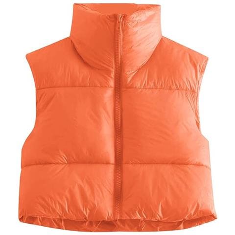 Gilet Invernale Con Colletto Da Donna, Arancione, Taglia M - Foto 1
