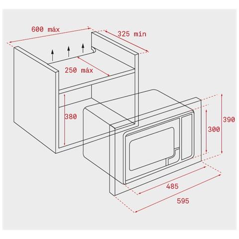 Microonde da Incasso 40584200 Potenza 1200W Capacita 20L Colore Nero - Foto 2