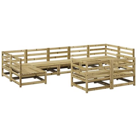 Set Divani da Giardino 9 pz in Legno Impregnato di Pino - Foto 1