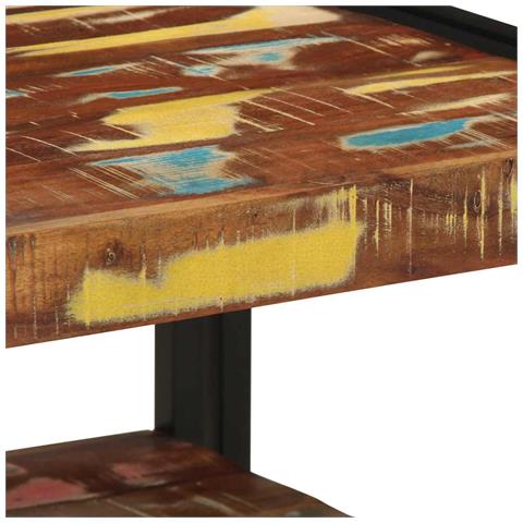 Tavolino Salotto Multicolore 50x50x38cm Legno Massello Recupero - Foto 9