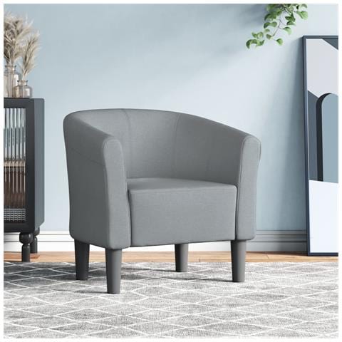 Poltrona Cabriolet Grigio Chiaro In Tessuto - Foto 1