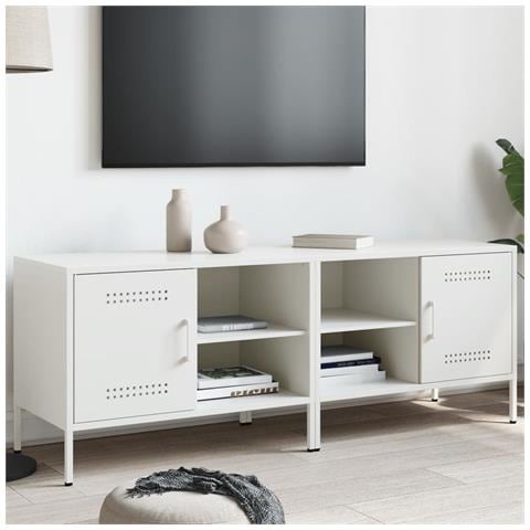Mobili Tv 2pz Bianchi 68x39x50,5 Cm In Acciaio - Foto 1