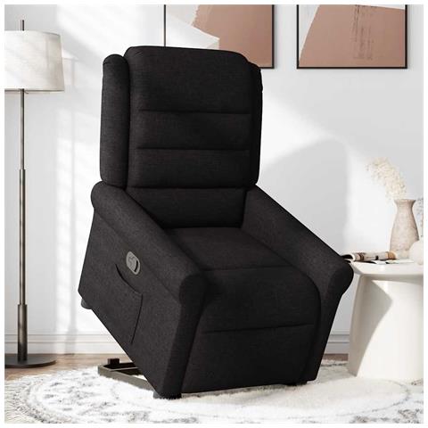 Poltrona Alzapersona Reclinabile Nera In Tessuto - Foto 3