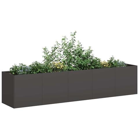 Fioriera Nera 200x40x40 Cm In Acciaio Laminato A Freddo - Foto 1