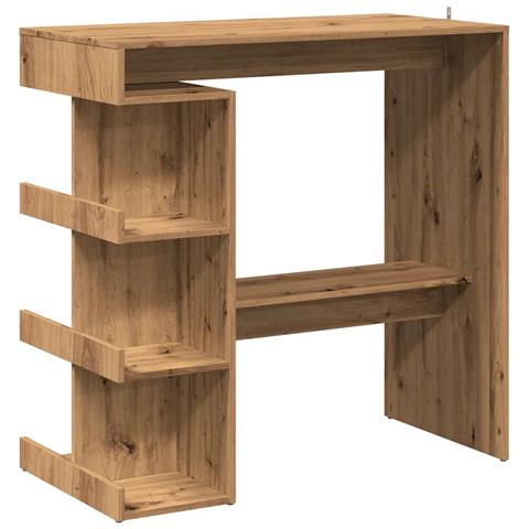 Tavolo Da Bar Con Ripiani Rovere 100x48x101,5 Cm In Truciolato - Foto 2