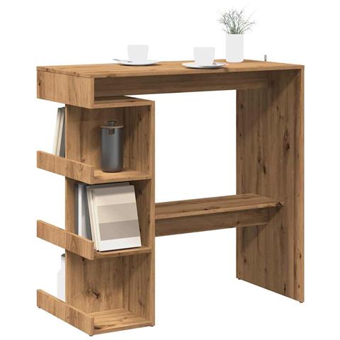 Tavolo Da Bar Con Ripiani Rovere 100x48x101,5 Cm In Truciolato - Foto 1