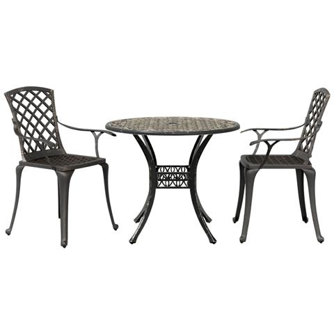 Set Da Bistrò 3 Pz Bronzo In Alluminio Pressofuso - Foto 1