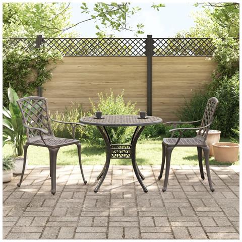 Set Da Bistrò 3 Pz Bronzo In Alluminio Pressofuso - Foto 2