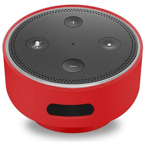 Custodia In Silicone Per Amazon Echo Dot (gen 2) Con Ventosa 8x4x8 Cm. Colore Rosso - Foto 1