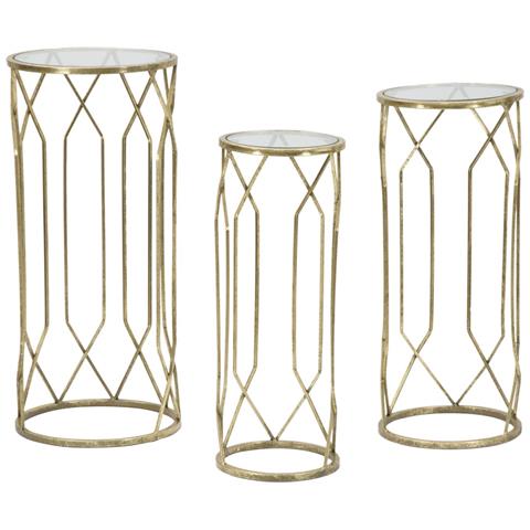 Tavolino Mf597 - Oro - Metallo - 32x32x71 Cm - Foto 1