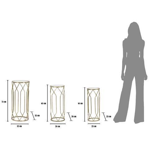 Tavolino Mf597 - Oro - Metallo - 32x32x71 Cm - Foto 8