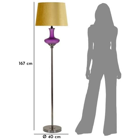 Lampada Da Terra Mf217 - Oro - Metallo - 40x40x167 Cm - Foto 7