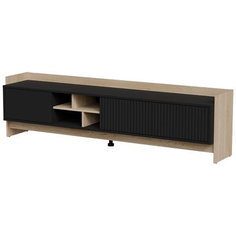 Armadio RTV PORTO 3D 190x38x50 rovere /nero - Foto 1