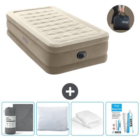 Set Materassino Gonfiabile - 191x99x46 Cm - Beige - Include Accessori Coordinati Cb19 - Foto 1