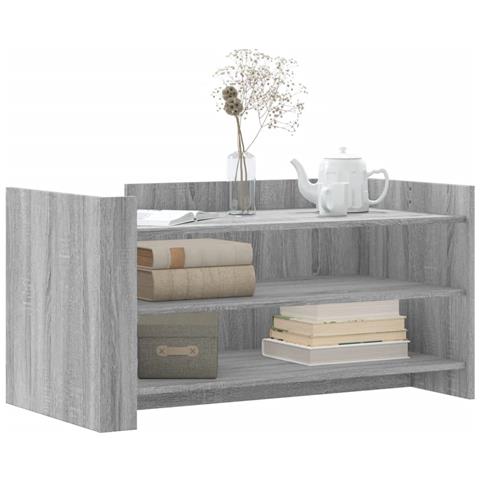 Lusso Casadino -  Tavolino Salotto Grigio Sonoma 100x50x50 Cm Legno Multistrato - Foto 2