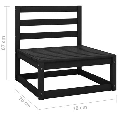 Divani Centrali Giardino 2 Pz In Massello Di Pino Nero - Foto 6