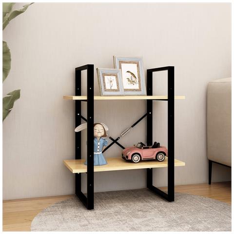 Libreria A 2 Ripiani 60x30x70 Cm In Legno Massello Di Pino - Foto 2