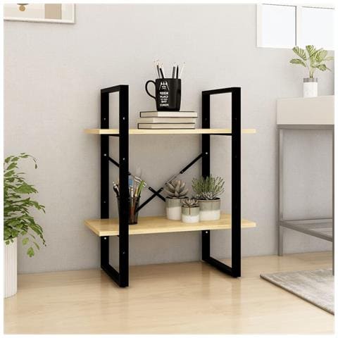 Libreria A 2 Ripiani 60x30x70 Cm In Legno Massello Di Pino - Foto 8