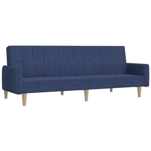 Divano Letto a 2 Posti Blu in Tessuto - Foto 1