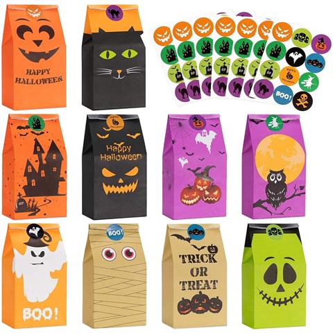Set 80 Sacchetti Di Dolcetti Per Halloween E 84 Adesivi - Foto 1