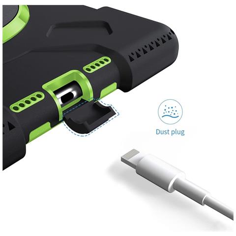 Custodia Per Ipad 9/8/7 10.2"" Blindata Con Supporto Rotante Nera - Foto 2