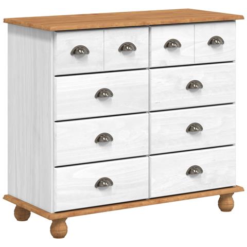 Cassettiera 'ASKIM'Bianca 91x40x79 cm in Legno Massello di Pino - Foto 1