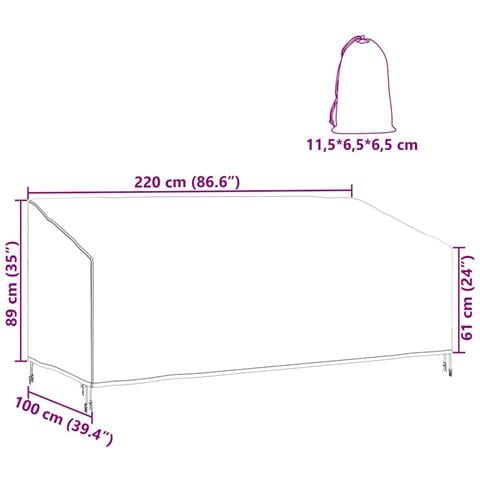 Copertura per mobili da esterno 220 x 100 x 89 cm - Foto 6