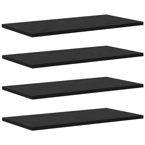 Scaffale 4 pcs Nero 60 x 30 x 1.5 cm Legno multistrato - Foto 1