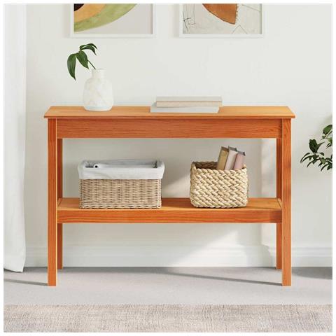 Tavolo consolle con lo scaffale Cera marrone 110 x 40 x 75 cm - Foto 2