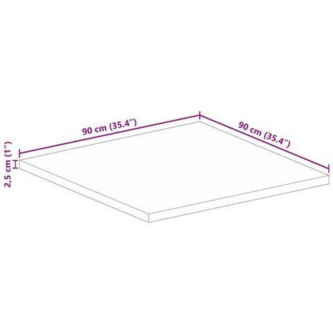Piano per Tavolo 90x90x2,5 cm Quadrato Legno Massello di Acacia - Foto 9