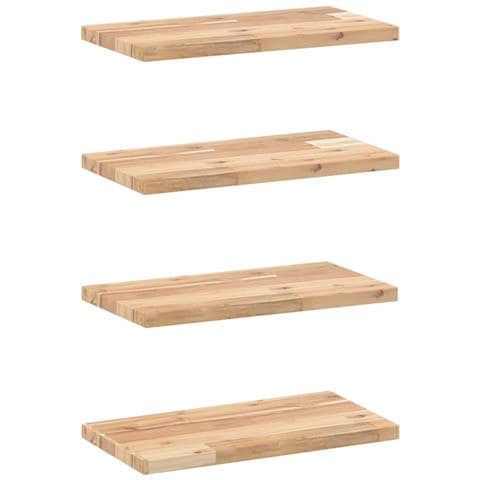 Mensole da Parete 4 pz 60x20x2 cm Legno Acacia Non Trattato - Foto 1