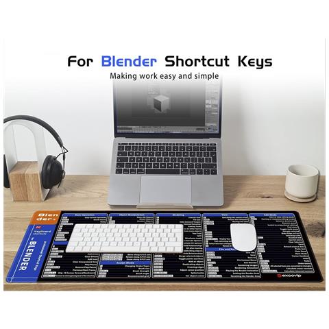 Tappetino Mouse In Gomma Naturale Antiscivolo - 300x800mm Esteso Per Gaming E Scrivania, Compatibile Con Blender  2 Mm - Foto 2