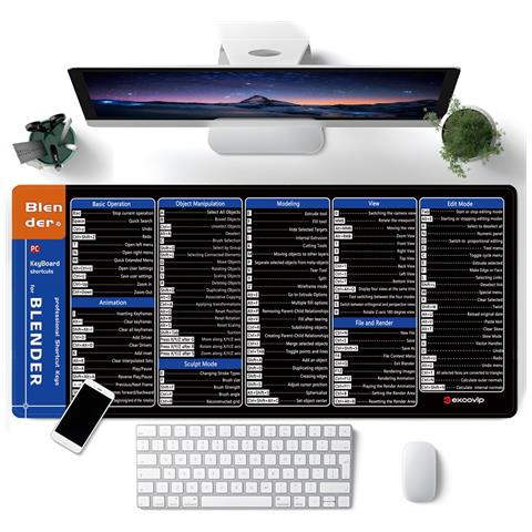 Tappetino Mouse In Gomma Naturale Antiscivolo - 300x800mm Esteso Per Gaming E Scrivania, Compatibile Con Blender  2 Mm - Foto 5