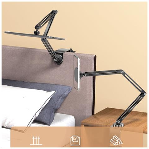 Supporto Magnetico Pieghevole Per Telefono - Braccio Regolabile Universale Da Tavolo - Foto 6