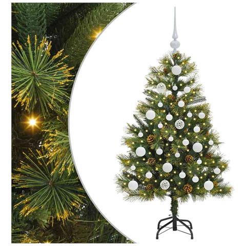 Albero di Natale artificiale pieghevole con coni Verde 120 cm - Foto 1