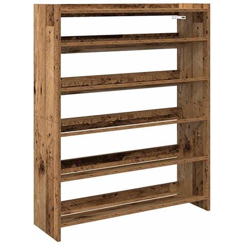 Scarpiera Legno Antico 80x25x100 cm in Legno Multistrato - Foto 1