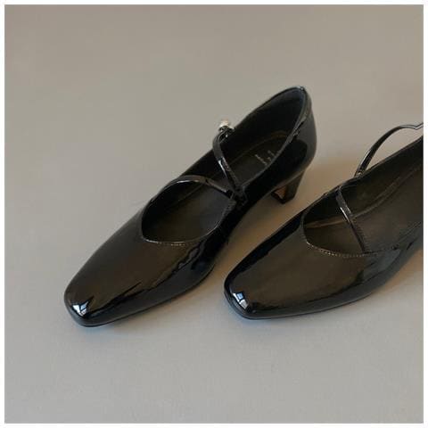 Eleganti Scarpe Mary Jane In Pelle Con Punta Quadrata - Comfort E Stile Black 35 - Foto 4