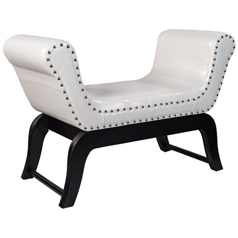 Sgabello In Similpelle Bianca 90x40x65h - Foto 1