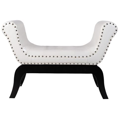 Sgabello In Similpelle Bianca 90x40x65h - Foto 2
