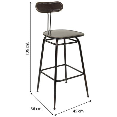 Sgabello In Metallo Marrone 45x36x106h - Foto 8