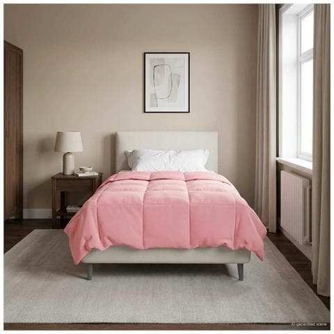 Duvet Invernale Trapuntato Rosa 140 x 220 cm Microfibra - Foto 2