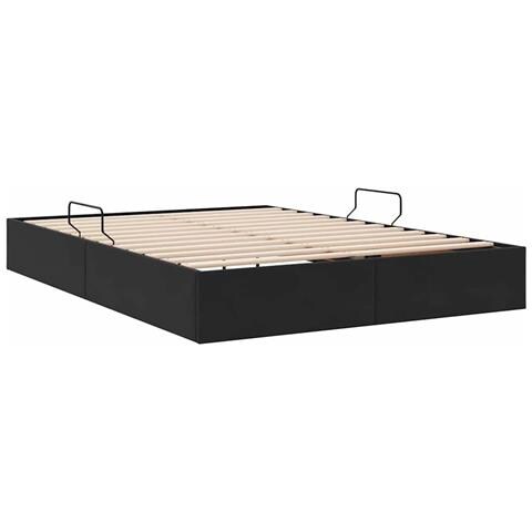 Letto con Contenitore con materasso Nero 135 x 190 cm Velluto - Foto 9