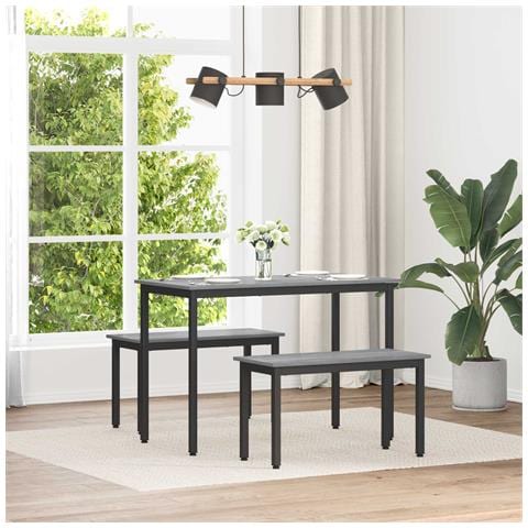 panchina Grigio Sonoma 80 x 35 x 45 cm Legno multistrato - Foto 2