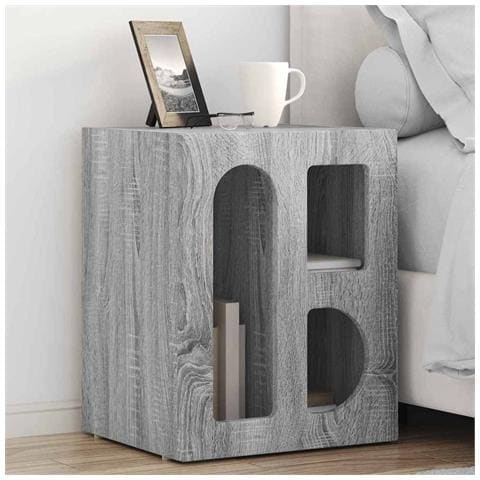 Comodino 2 pcs Grigio Sonoma 40 x 35 x 50 cm Legno multistrato - Foto 2