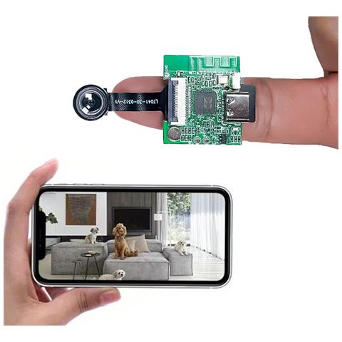 Telecamera Wifi Mini Modulo 5 Volt 26x23mm Gestione Tramite App Registrazione Video 480p Su Micro Sd - Foto 4