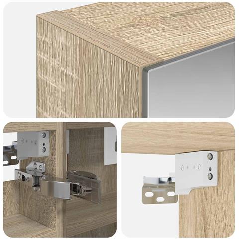 Mobiletto per specchio da bagno Rovere Sonoma 30 x 10,5 x 50 cm - Foto 9